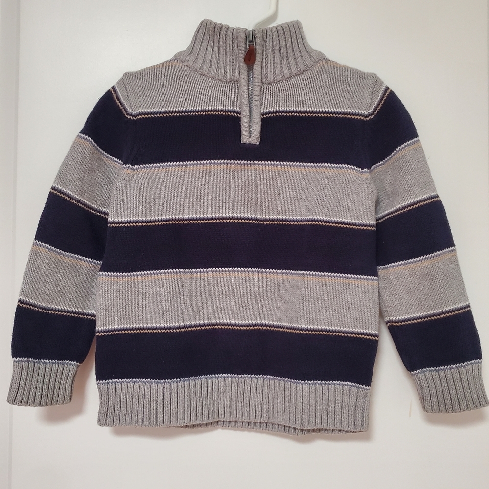 Boys Striped Gray/Navy Sweater Size 3T